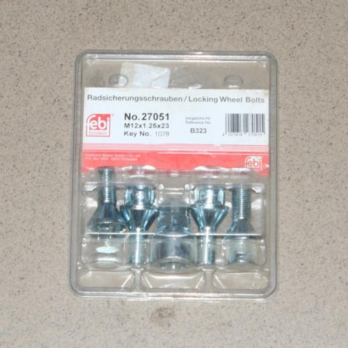секретки болты 12*1.25*23 1 ключ febi