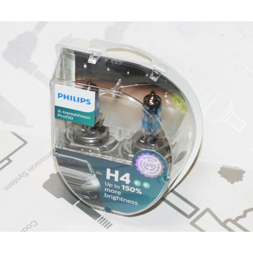 лампа h-4 philips +150 x-treme