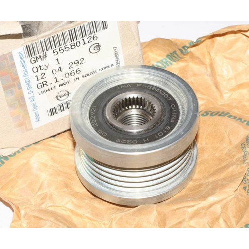 шкив генератора opel astra j zafira c cruze orlando aveo с обгонной муфтой