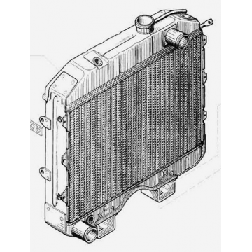 радиатор охлаждения двигателя УАЗ 452, 451, 469 медный 3-х рядный - 3741-1301010-04